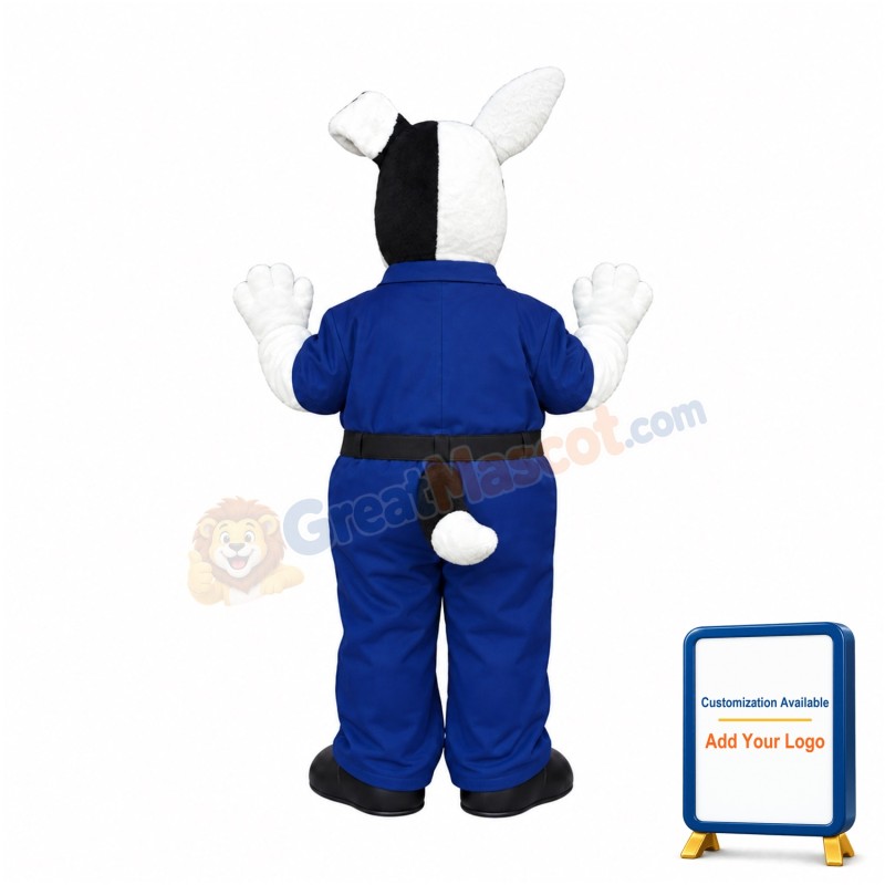 White & Black Dog Mascot Costume