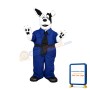 White & Black Dog Mascot Costume