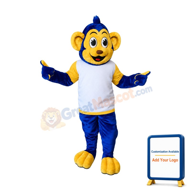 Blue & Yellow Monkey Mascot Costume