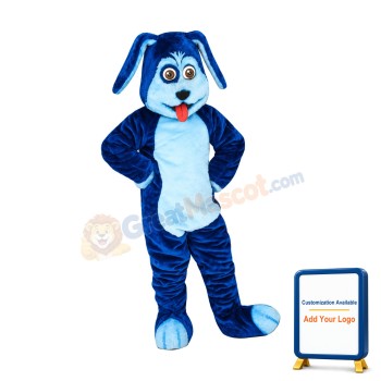 Super Cute Blue Dog Mascot Costume
