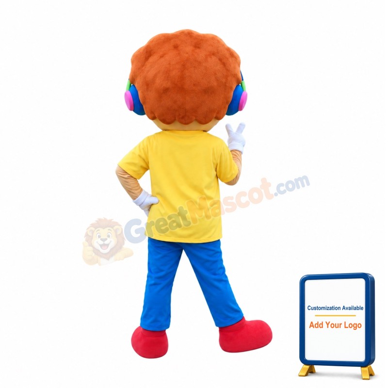Music Boy Mascot Costume