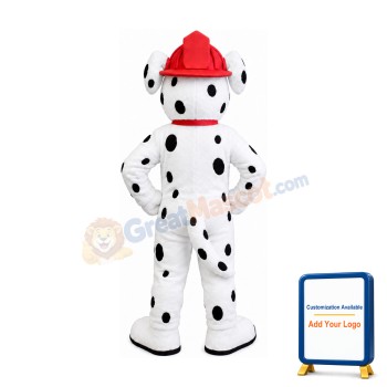 Super Cute White Fire Dog Mascot Costume
