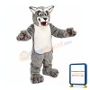 Friendly Grey Wolf Mascot Costume