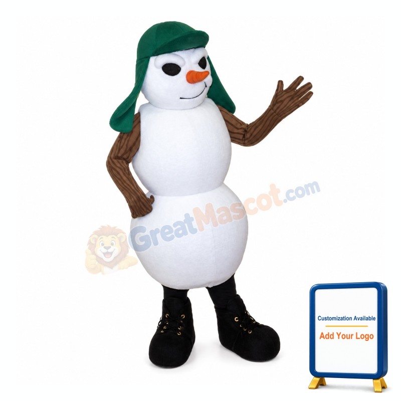 Friendly Snowman Mascot Costume