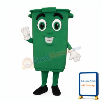 Green Bin Mascot Costume Free Shipping