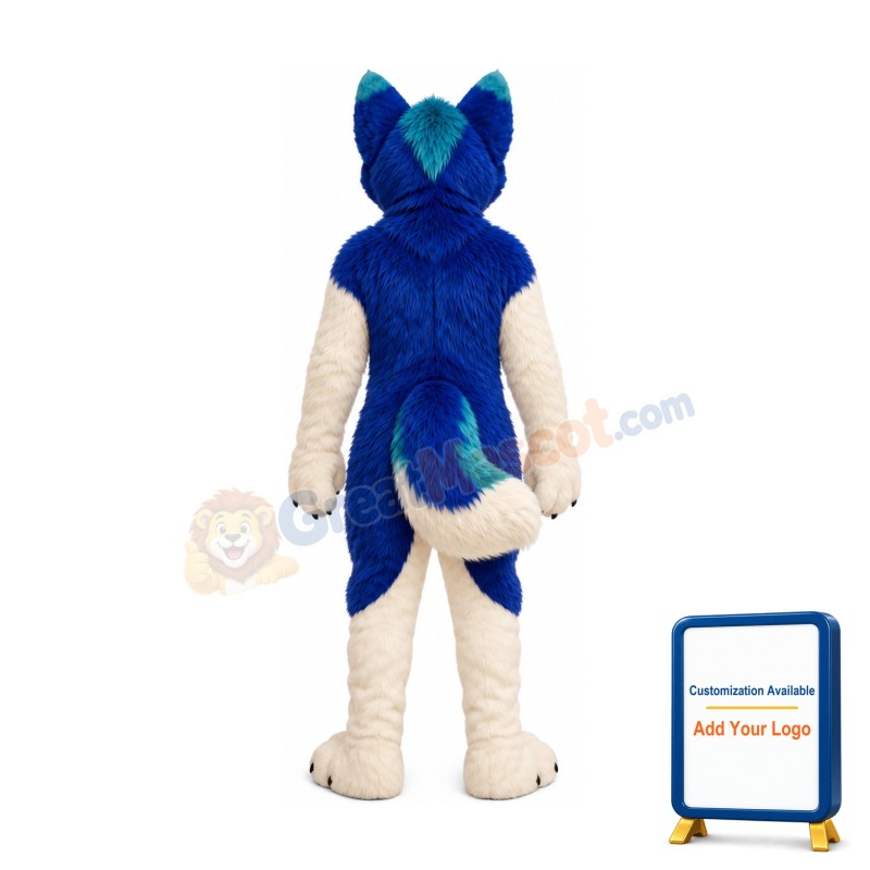 Bule & White Husky Dog Mascot Costume