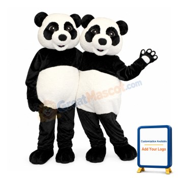 Panda Couple Mascot Costume