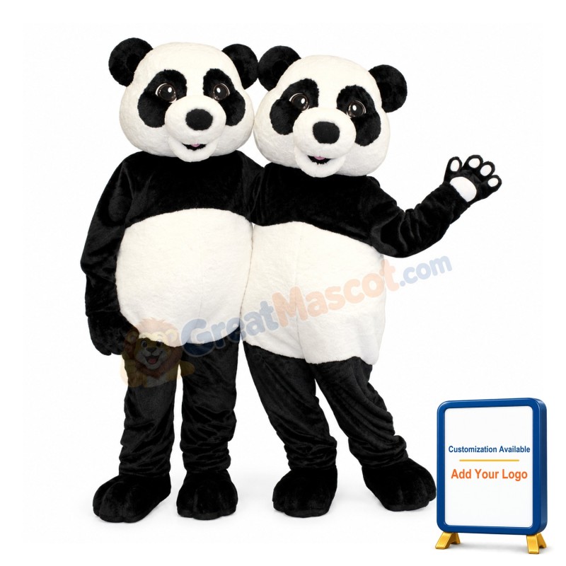Panda Couple Mascot Costume