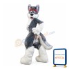 Gray Husky Dog Mascot Costume