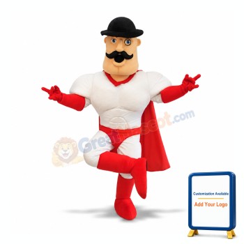 Red & White Superhero Mascot Costume