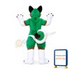 Green & White Husky Dog Mascot Costume