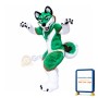 Green & White Husky Dog Mascot Costume