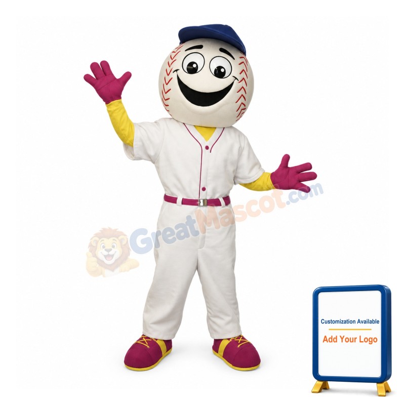 Happy Baseball Man Mascot Costume