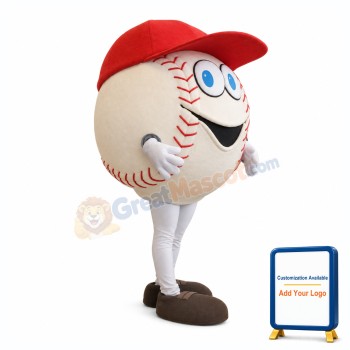 Sport White Baseball Mascot Costume