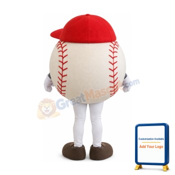 Sport White Baseball Mascot Costume
