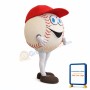 Sport White Baseball Mascot Costume