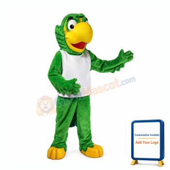 All Green Parrot Mascot Costume