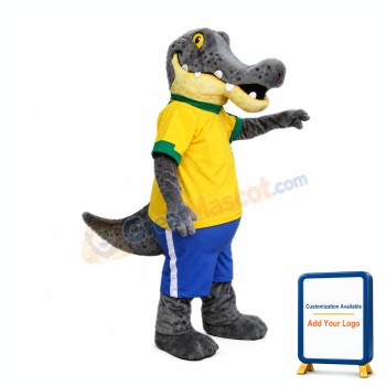 Gray & Yellow Crocodile Mascot Costume