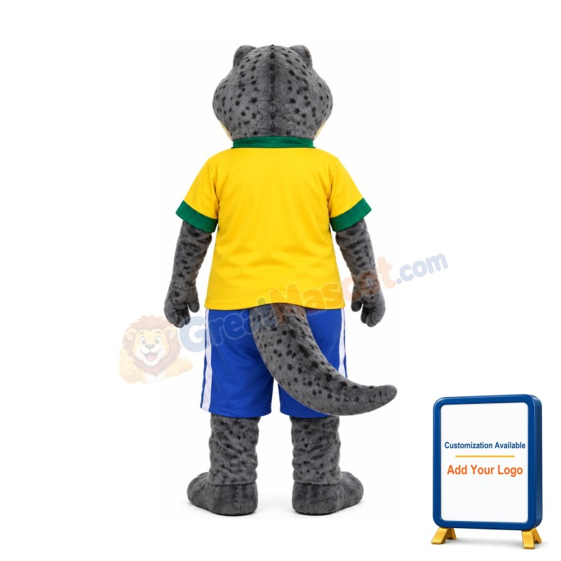 Gray & Yellow Crocodile Mascot Costume