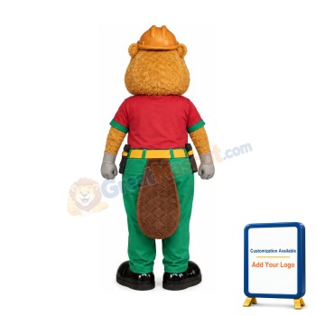 Beige Beaver Mascot Costume