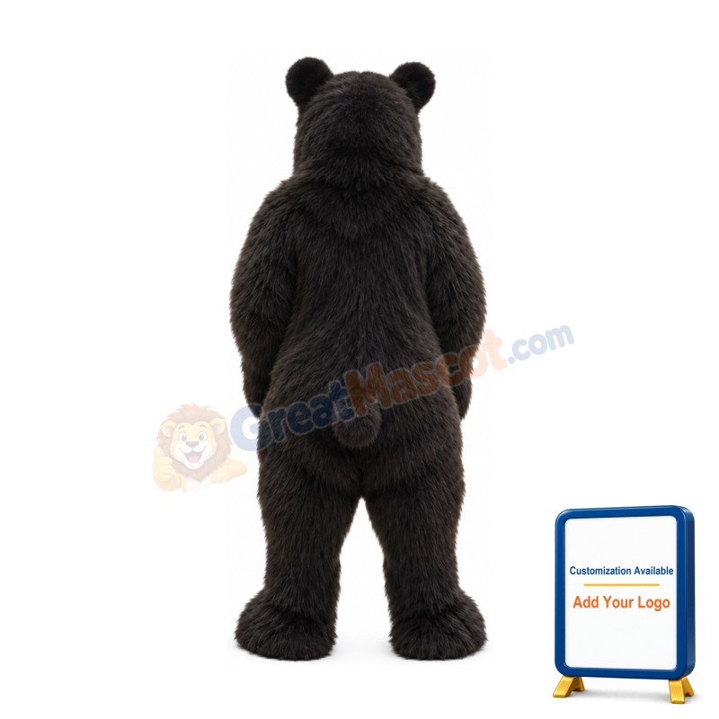 Realistic Black Bear Mascot Costume