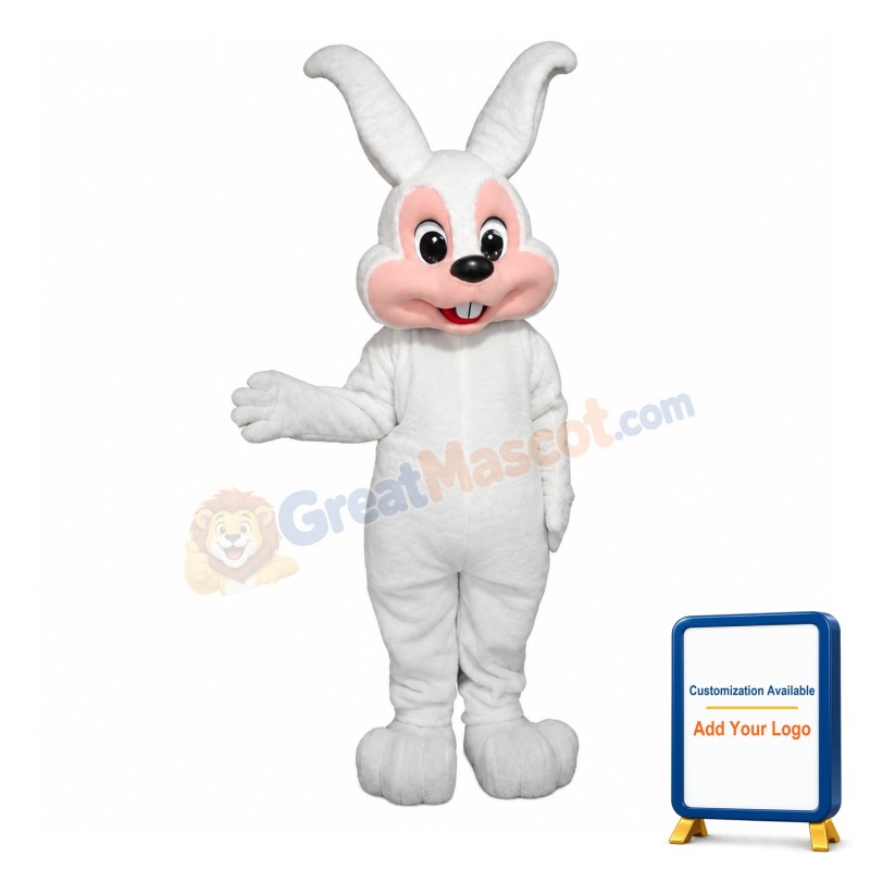 All White Easter Bunny Mascot Costume