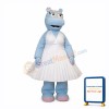 Blue Hippo Girl Mascot Costume