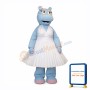 Blue Hippo Girl Mascot Costume