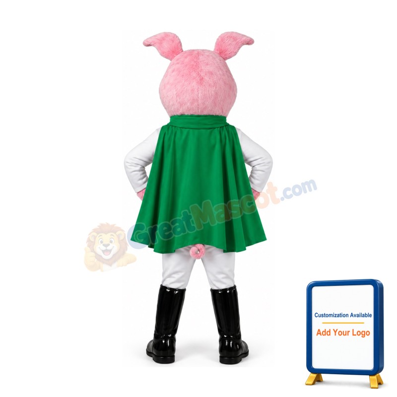 Super Power Pig Mascot Costume