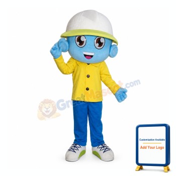 Blue Alien Boy Mascot Costume
