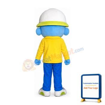 Blue Alien Boy Mascot Costume