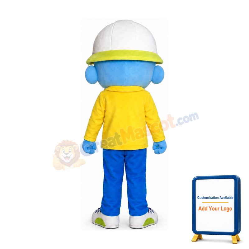 Blue Alien Boy Mascot Costume
