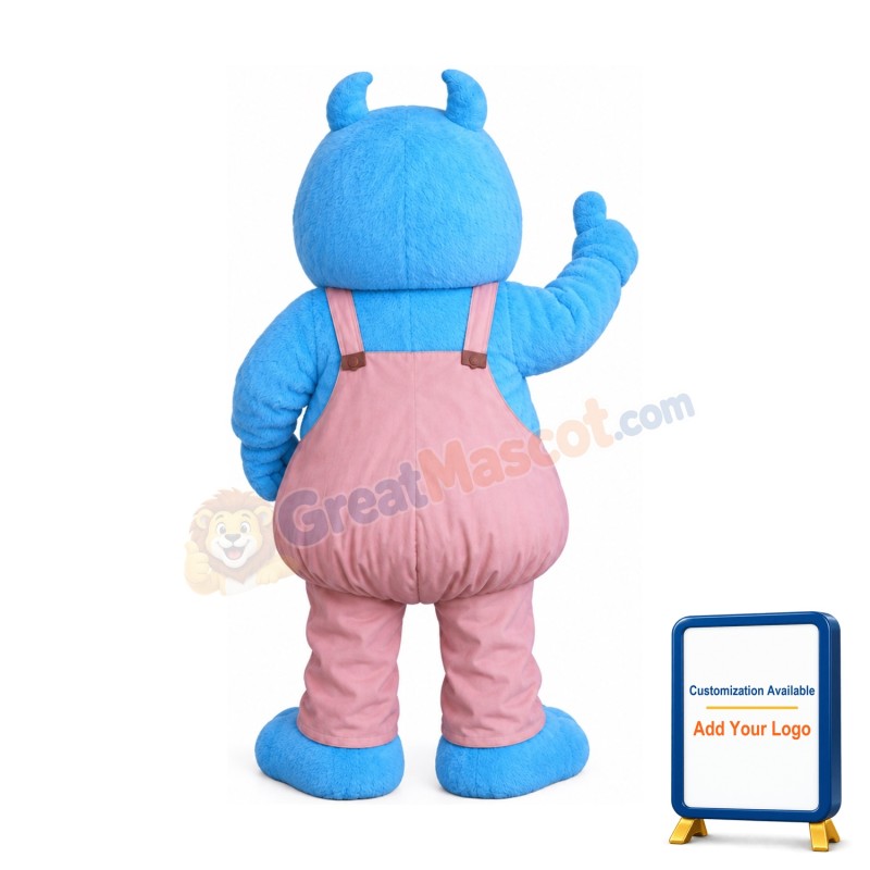 Cute Blue Monster Mascot Costume