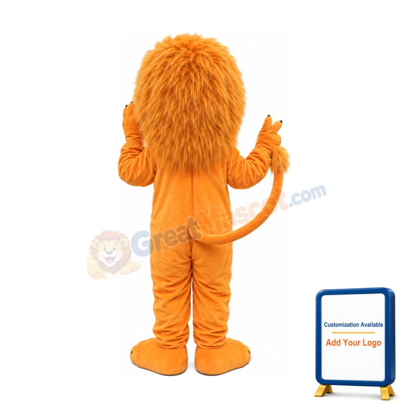 Orange Lion Mascot Costume