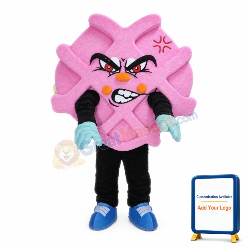 Pink Waffle Mascot Costume