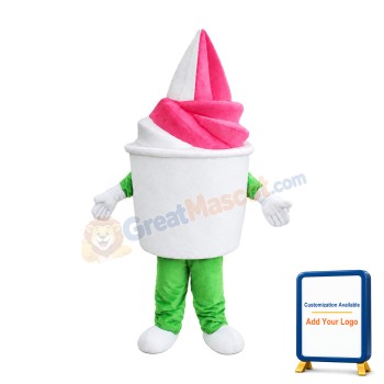 Vanilla Strawberry Ice Cream Mascot Costume
