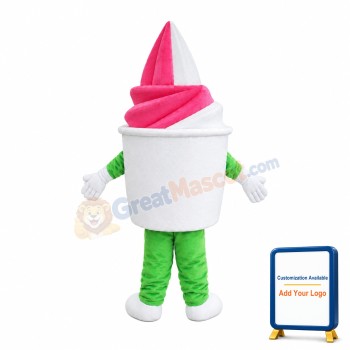Vanilla Strawberry Ice Cream Mascot Costume