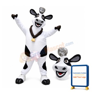 Black & White Cow Mascot Costume