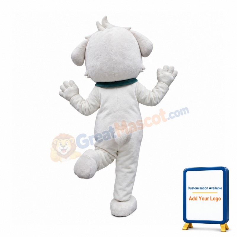 White & Grey Dog Mascot Costume