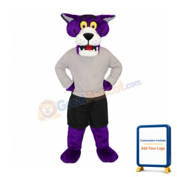 Purple Panther Mascot Costume