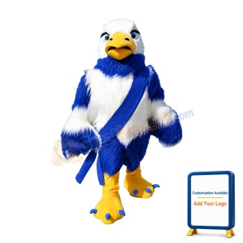 College Blue & White Eagle Mascot Costume