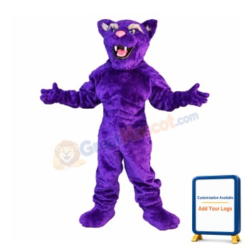 Happy Purple Leopard Mascot Costume