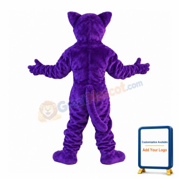 Happy Purple Leopard Mascot Costume