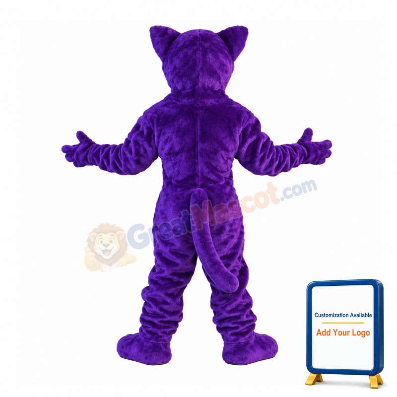 Happy Purple Leopard Mascot Costume