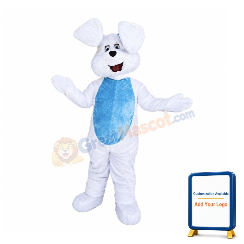 White East Bunny Mascot Costume