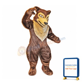 Fierce Brown Wolf Mascot Costume