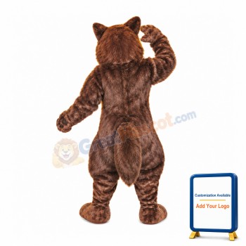 Fierce Brown Wolf Mascot Costume