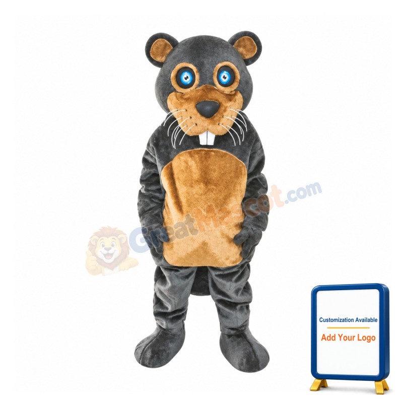 Cute Brown Beaver Mascot Costume