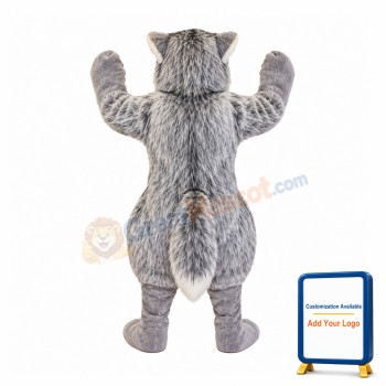Cute Grey & White Wolf Mascot Costume