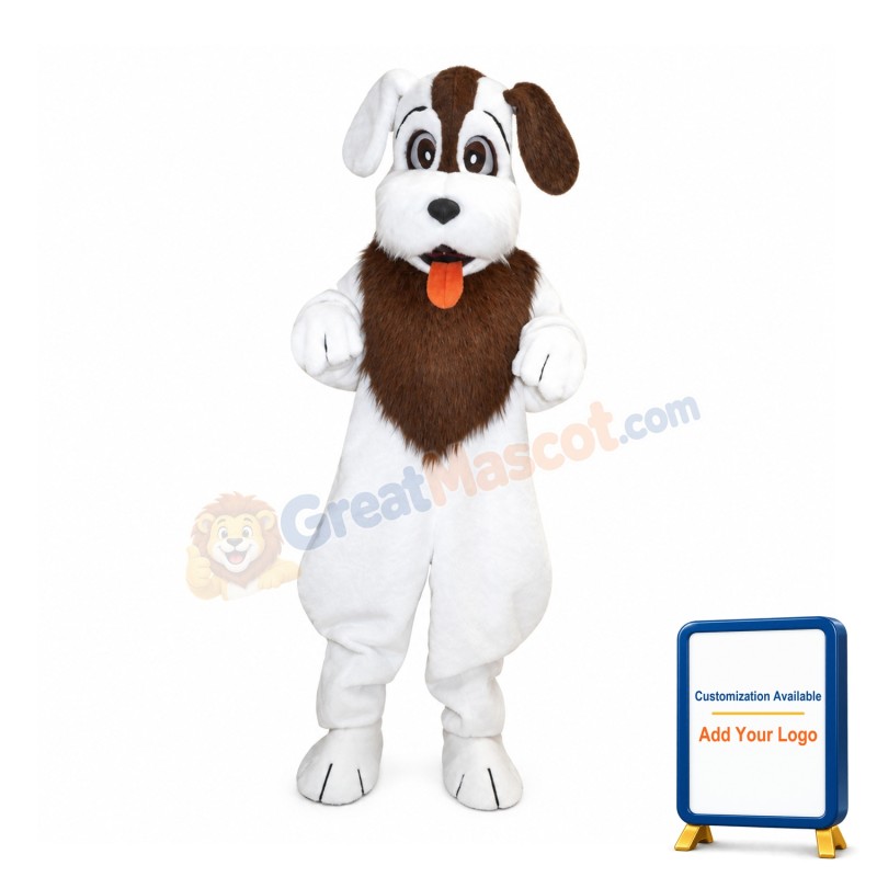All White Dog Mascot Costume
